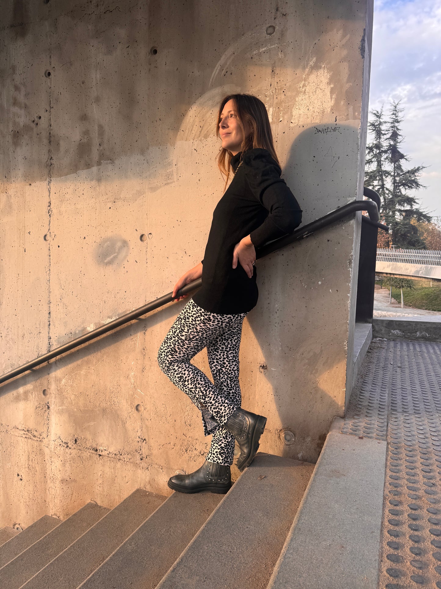 Patas Rectas Leopardo Blanco
