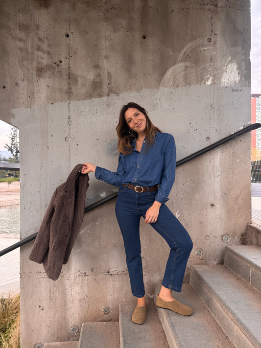 Jeans Recto New Roma Azul